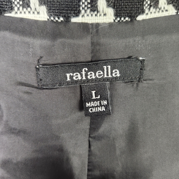 NWOT Rafaella Black & White Plaid Wool Blend Longline Blazer Jacket Size L #0525 - Picture 9 of 11